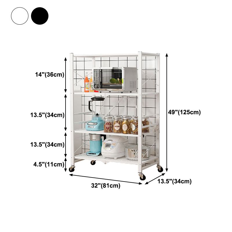 Industrial Folding Steel Etagere Bookshelf Open Bookshelf with Caster Wheels