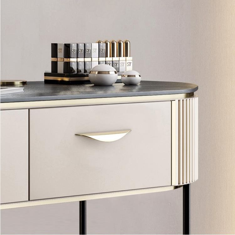 Vanity Set with 2 Storage Drawers 17.71" Wide Dresser with Mirror and Padded Stool