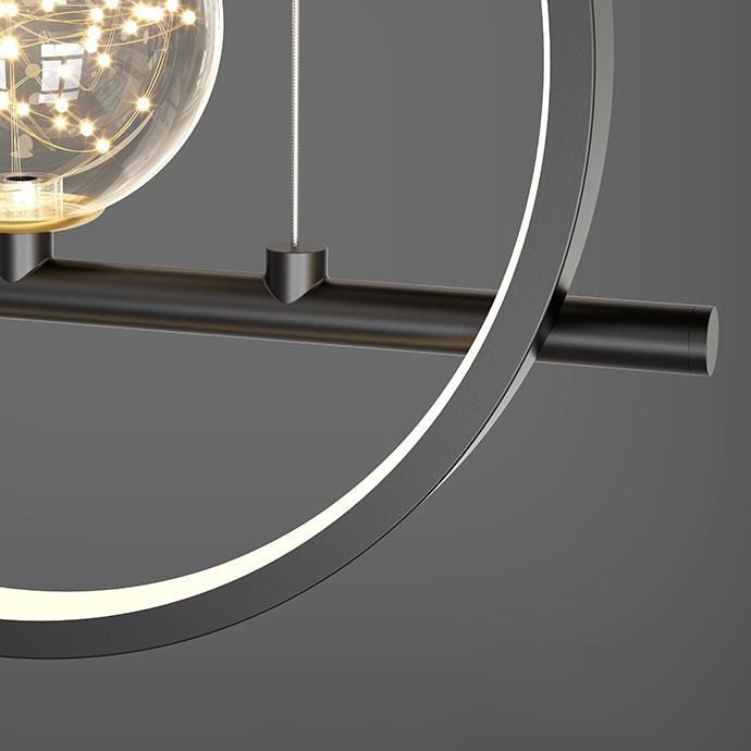 Idee per illuminazione dell'isola a led in metallo moderno lampada lampadario lineare per sala da pranzo