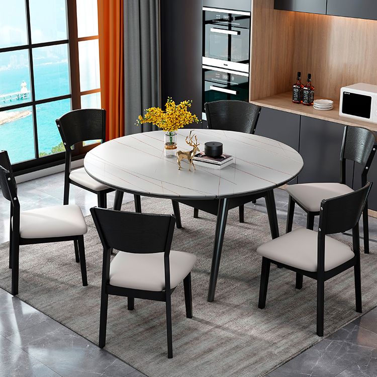 Modern Stone Scalable Dining Table Rubber Leg for Dining Room