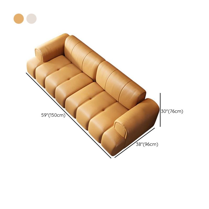 Contemporary Stationary Cushions Recessed Arm Living Room Settee