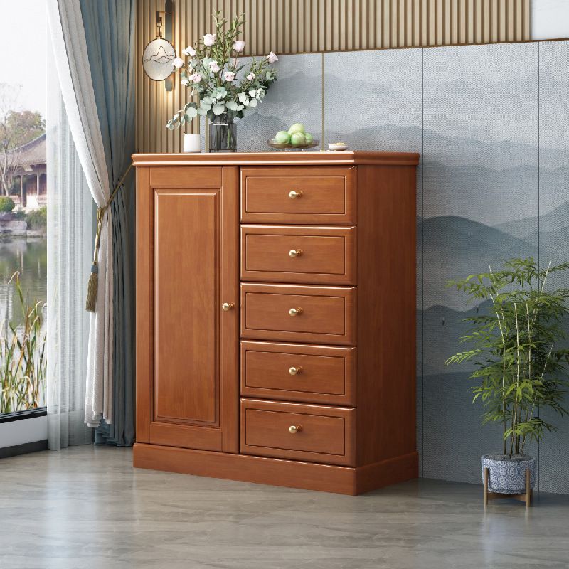 Rubberwood Accent Cabinett with 1 Door 15.74" Wide Modern Side Cabinet