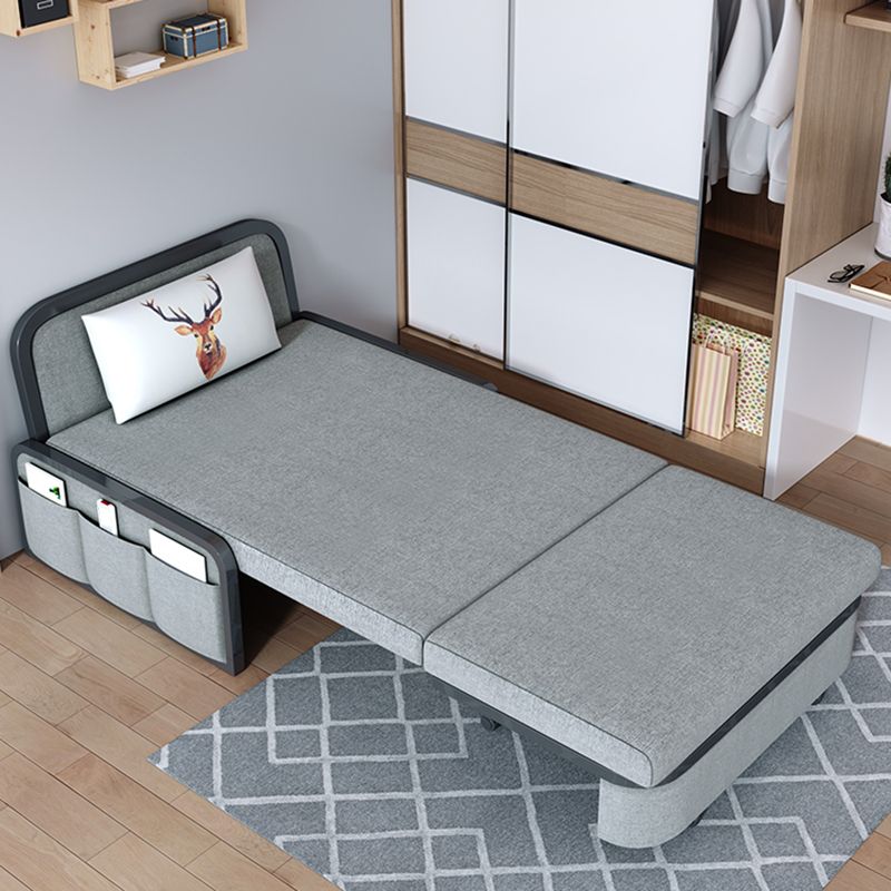Convertible Contemporary Armless Bed Sofa Couch with Pillows