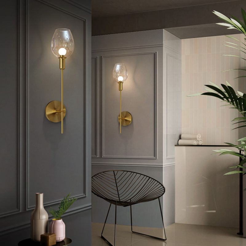 1 Light Unique Shape Wall Mount Light Fixture Modern Wall Mounted Lighting in Gold Fixture