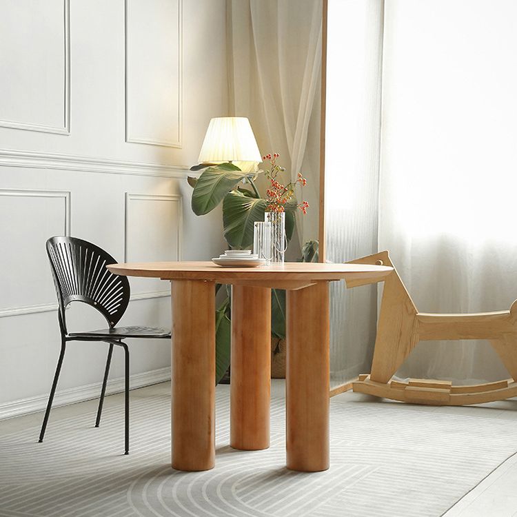 Solid Wood Dining Set 1/2/3/4 Pcs Round Dining Table with Windsor Chairs