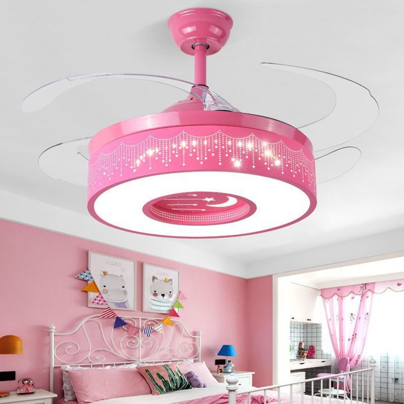 Kinderstil Deckenlüfter LED LED LED LABLAME mit Acryl für Wohnzimmer