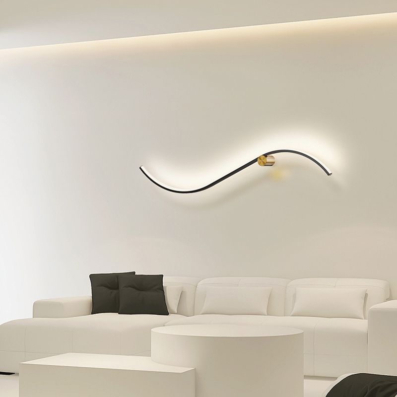 Aluminum Linear Wall Light Nordic Style 1 Light LED Wall Sconce for Living Room