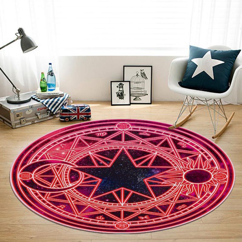 Creative Earth Pattern Area Rug Polyester Carpet Non-Slip Backing Indoor Rug for Home Decoration