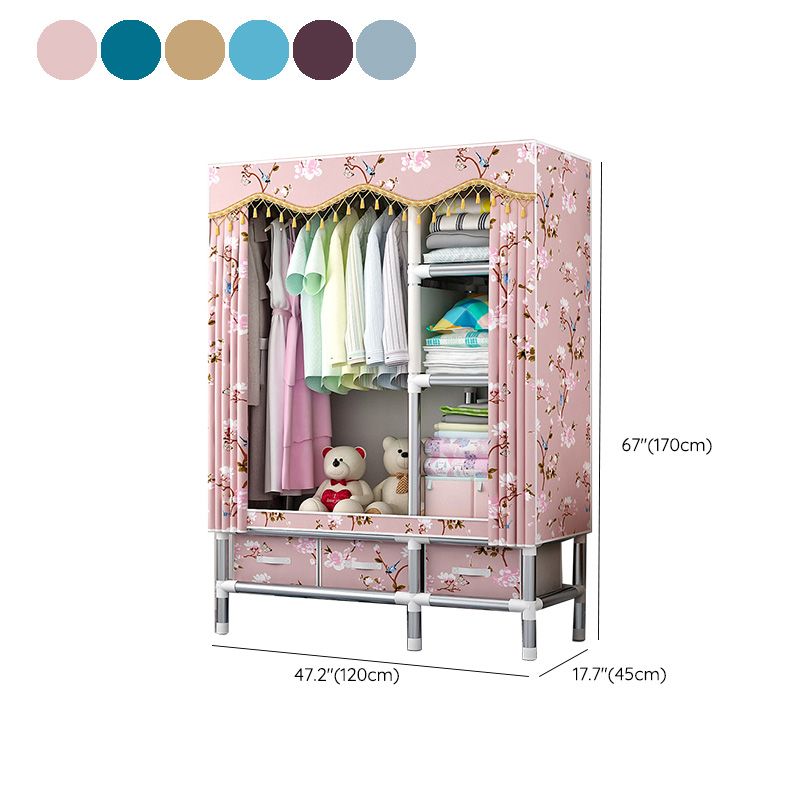 Rectangular Metal Wardrobe Industrial Style Simple Bedroom Wardrobe Closet