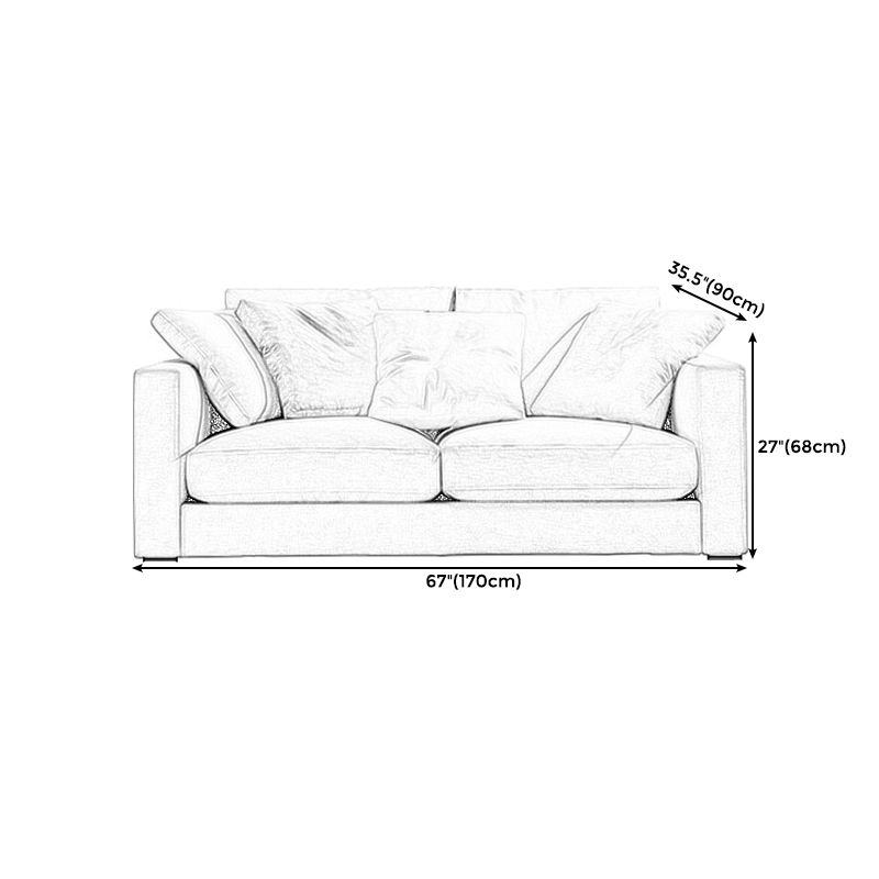 Square Armlehnen Latex/Schwamm gepolstertes Stoff Design Holzbasisofa