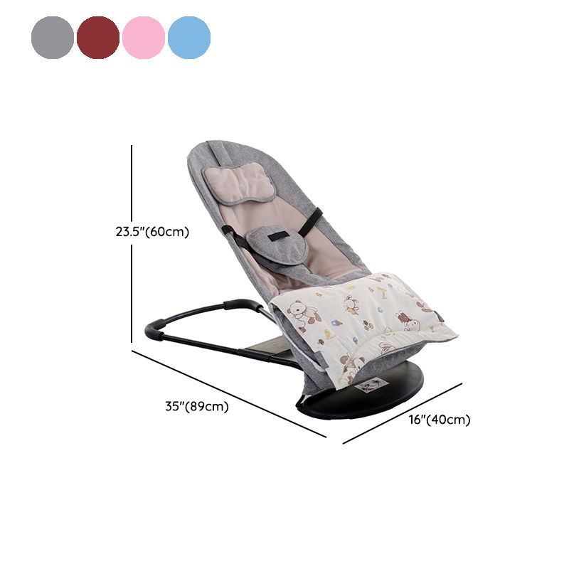 Modern Metal Rocking Crib Cradle Foldable Height Adjustable with Bedding