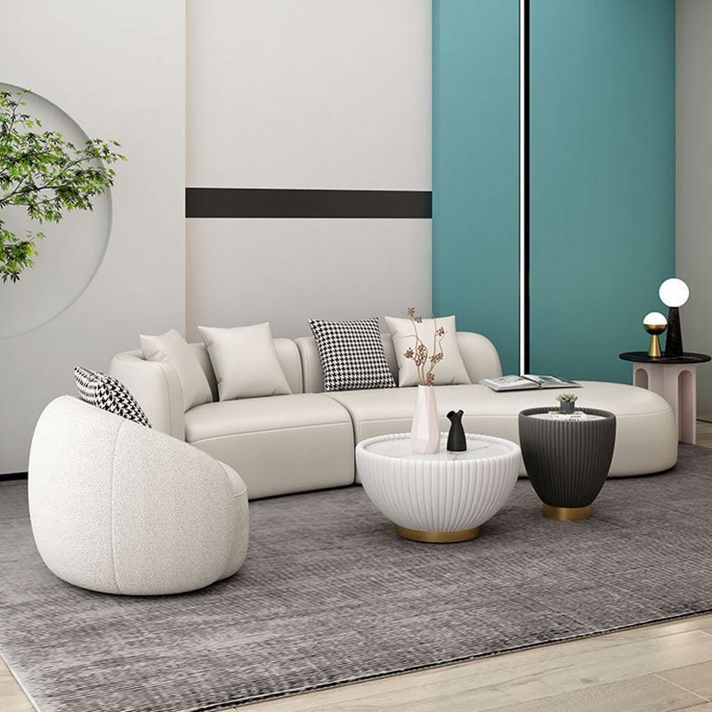 Contemporary Curved Seating Tight Back Tuxedo Arm Sofa for Living Room