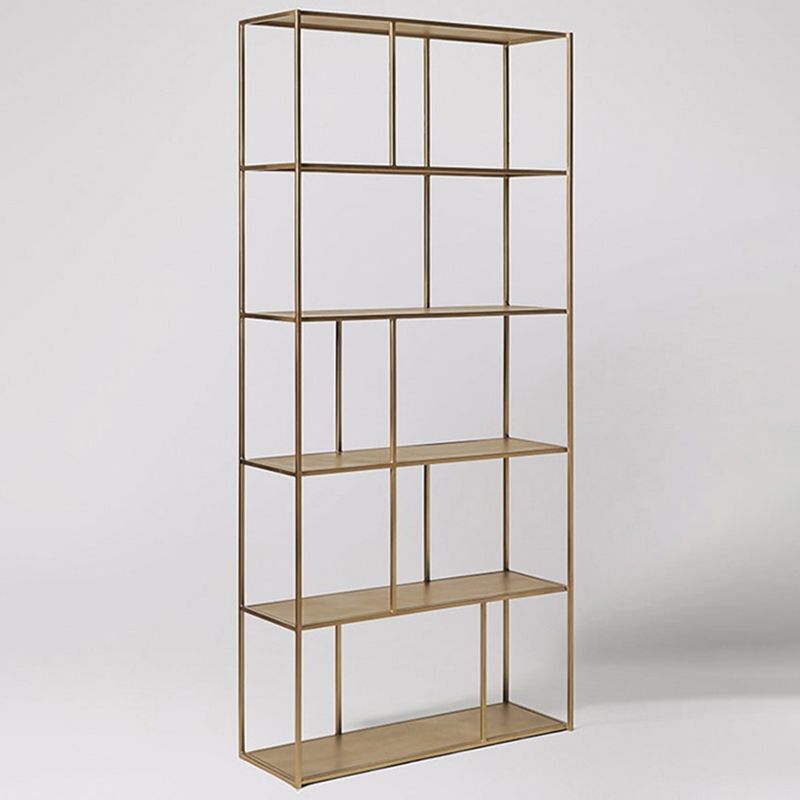 Modern Open Back Standard Bookshelf Metal Bookcase for Study Room