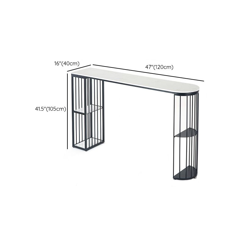 Modern Pub Height Dining Table White and Black Counter Height Table