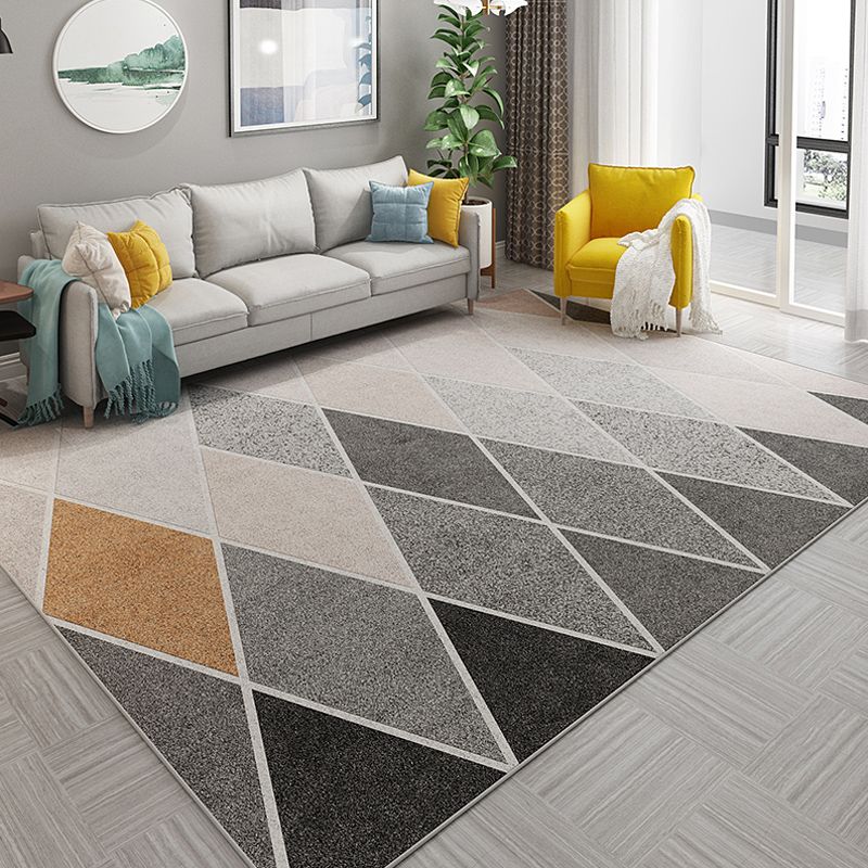 Multicolor Harlequin Area Rug Polypropylene Simplicity Indoor Rug Washable Area Carpet for Home Decor