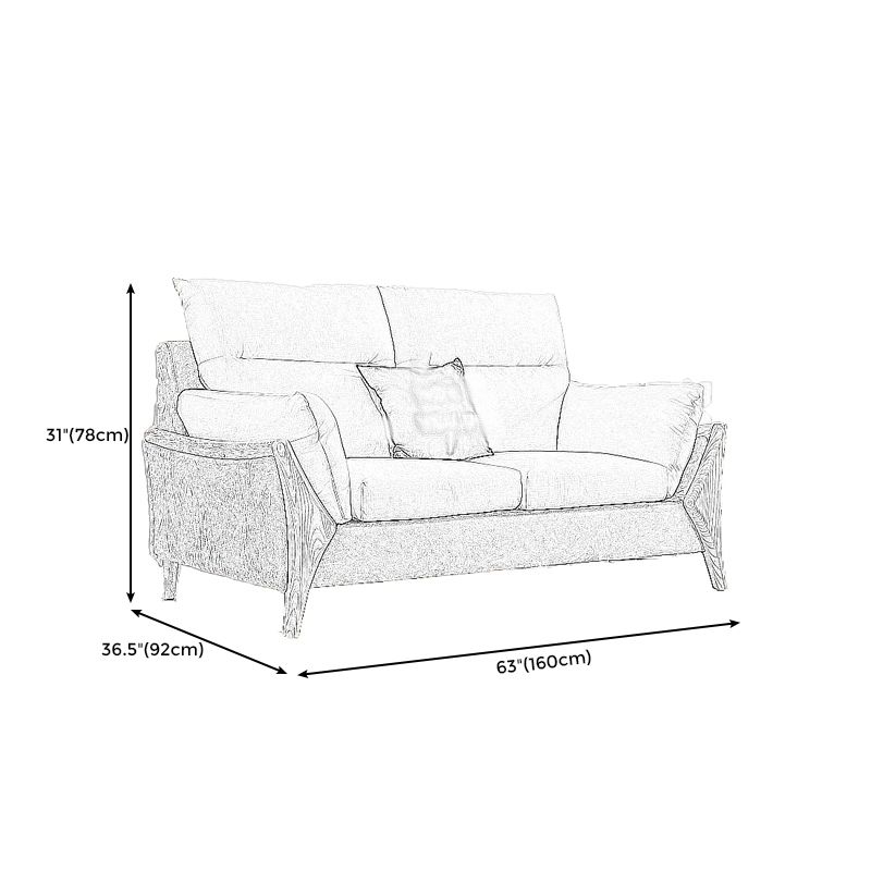 30.71"High Pillow Top Arm Sofa Fabric Cushion Back Sectional for Living Room