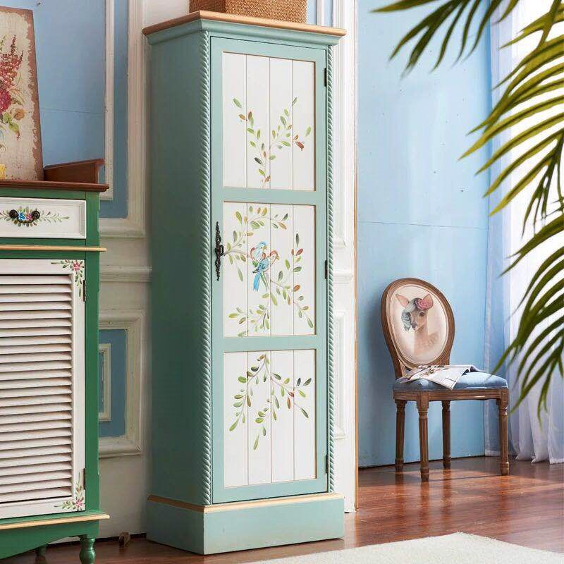 Coastal Storage Cabinet for Bedroom Matte Finish Birch Wood Cabinet