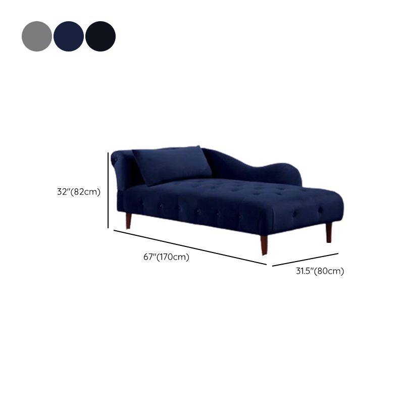 Traditional One Armed Chaise Flared Arms with Legs for Living Room