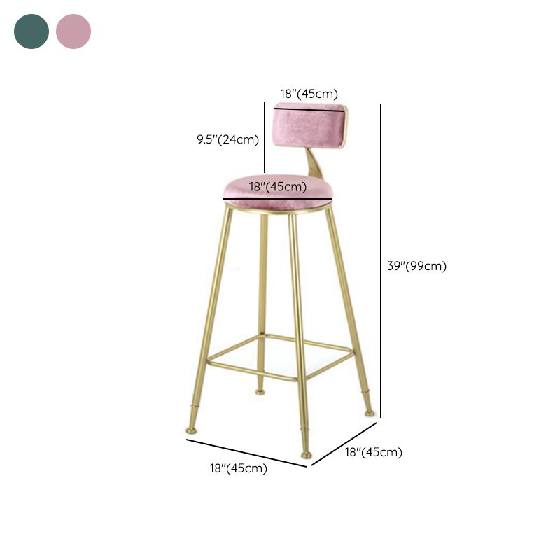 Modern Style Upholstered Counter Stool Bar-height Bar Stool with Footrest