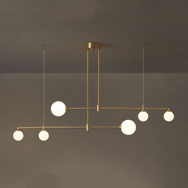 Glass Linear Hanging Lamp Kit Modern Hanging Island Lights for Dining Room