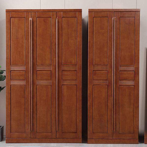 Rubberwood Wardrobe Closet with Shelves Traditional Wardrobe Cabinet