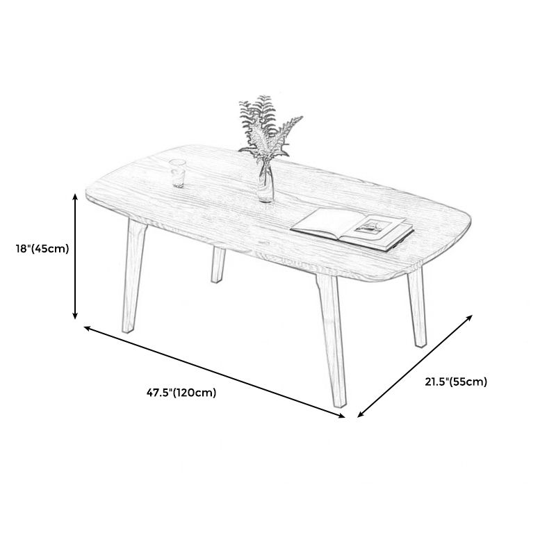 Modern Style Solid Wood Top Rectangular Walnut/wood Coffee Table