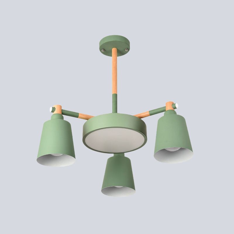 Canna grigia/verde e ciondolo tamburo moderno bulbi 3/5 lampadario a sospensione in metallo con design radiale