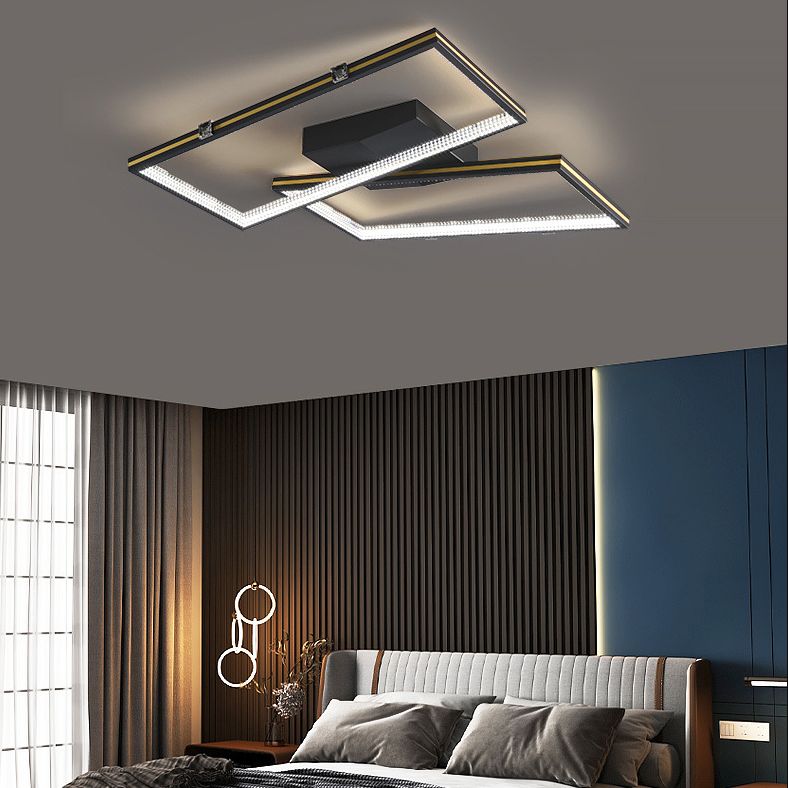 Rectángulo Semi Flush Mount Lighture Acrílico Simplicidad moderna Flush Montaje de montaje para sala de estar