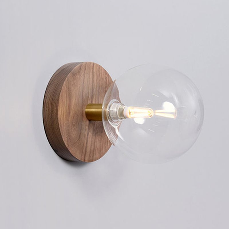 Moderne Stil Globus Wandlampen Holz 1 Lichtwandbeleuchtung Armaturen