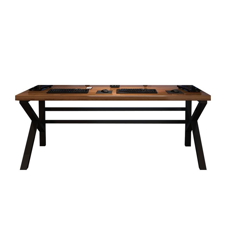 Contemporary Computer Desk Home Solid Wood Office Desk with Black Legs