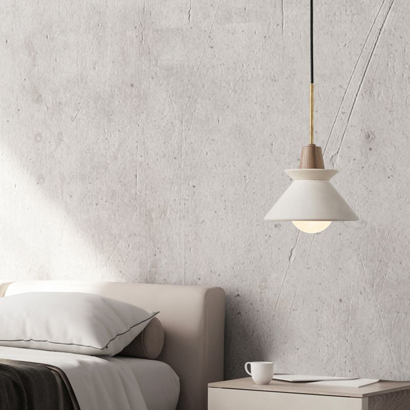Lampe à pouces suspendues moderne à lampe en bois de bois avec de la teinte de ciment