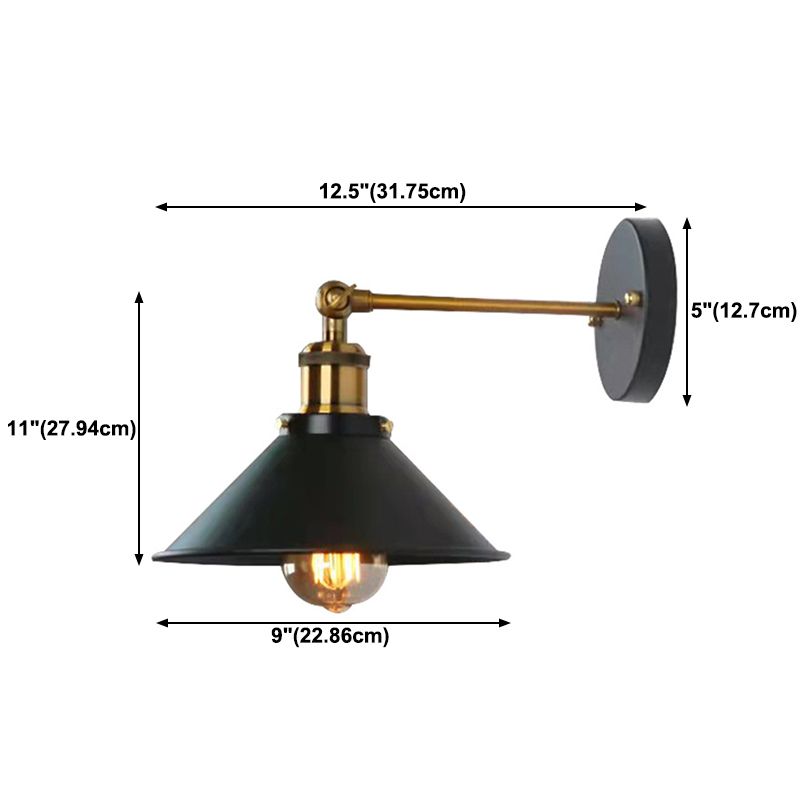 Industrial Style Wall Light Household Metallic Shade Wall Light Sconce for Corridor