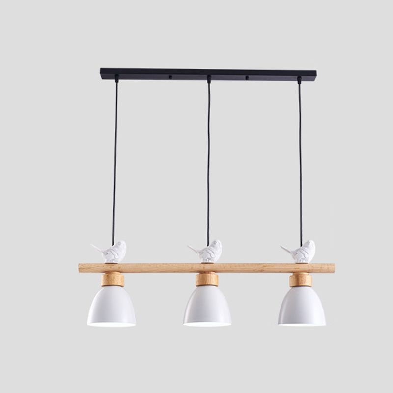 Metal 3 Lights Island Pendant Lighting Bell-Shaped Modern Island Light Fixtures for Dining Room