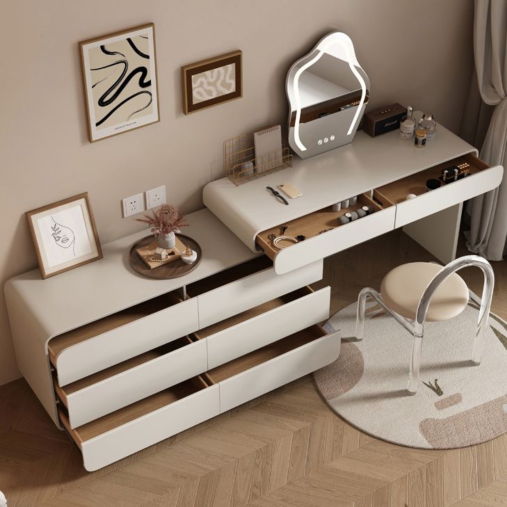 Scandinavian Vanity Set White Bedroom Mirror Vanity Dressing Table