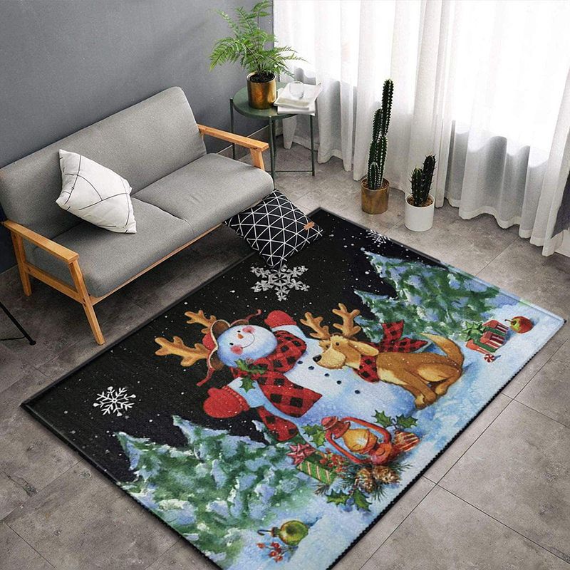Fancy Modern Carpet Red Flower Carpet Non-Slip Backing Rug for Living Room