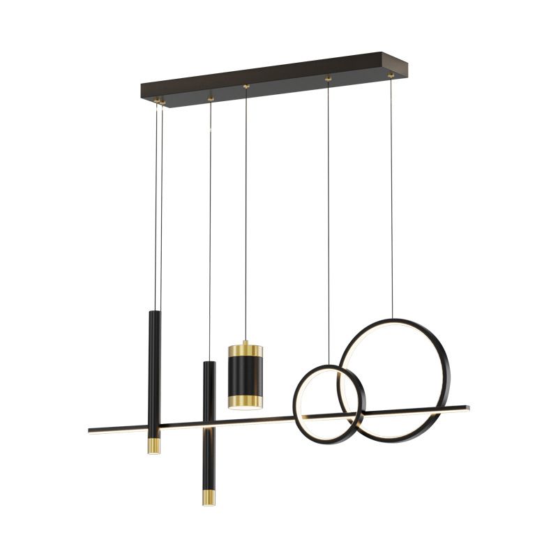 6/7-Light Contemporary Black Kitchen Island Lighting LED Ceiling Light for Bedroom