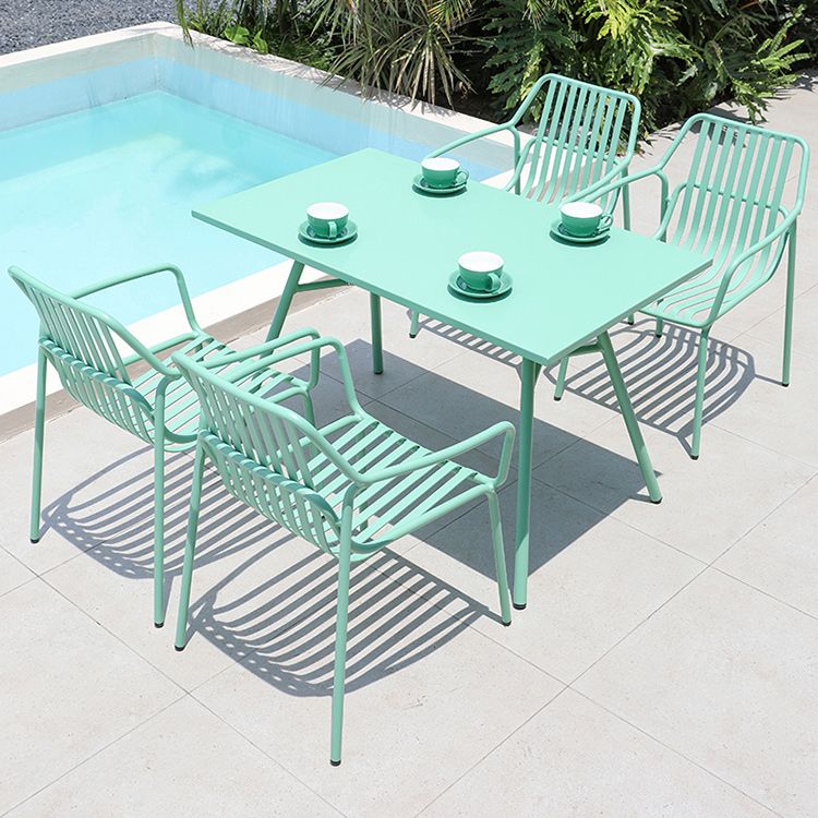 Contemporary Aluminum Dining Armchair Stacking Chairs 32.28" High
