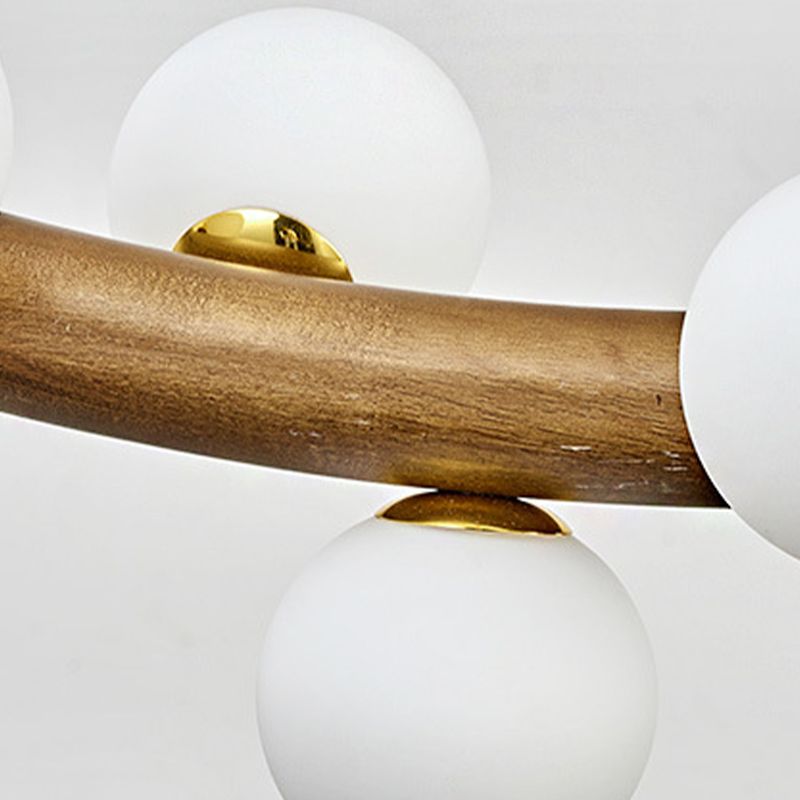 Contemporary 6/8/10-Light Brown Kitchen Island Lighting Wooden Island Pendant Lighting