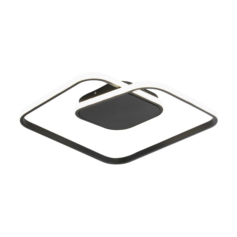 Plafonnier carré encastré contemporain acrylique blanc/noir/or plafonnier LED moderne pour chambre à coucher en blanc chaud/blanc