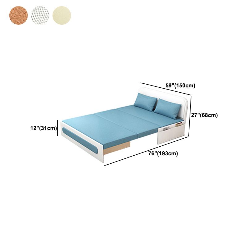 Faux Leather Contemporary Convertible Armless Bed Sofa Couch