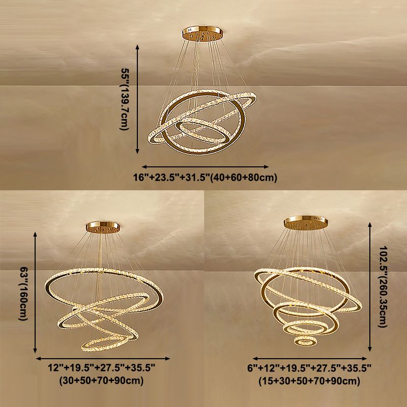 Zeitgenössische mehrschichtige Decke hängende Licht mit Kristallschatten für Esszimmer
