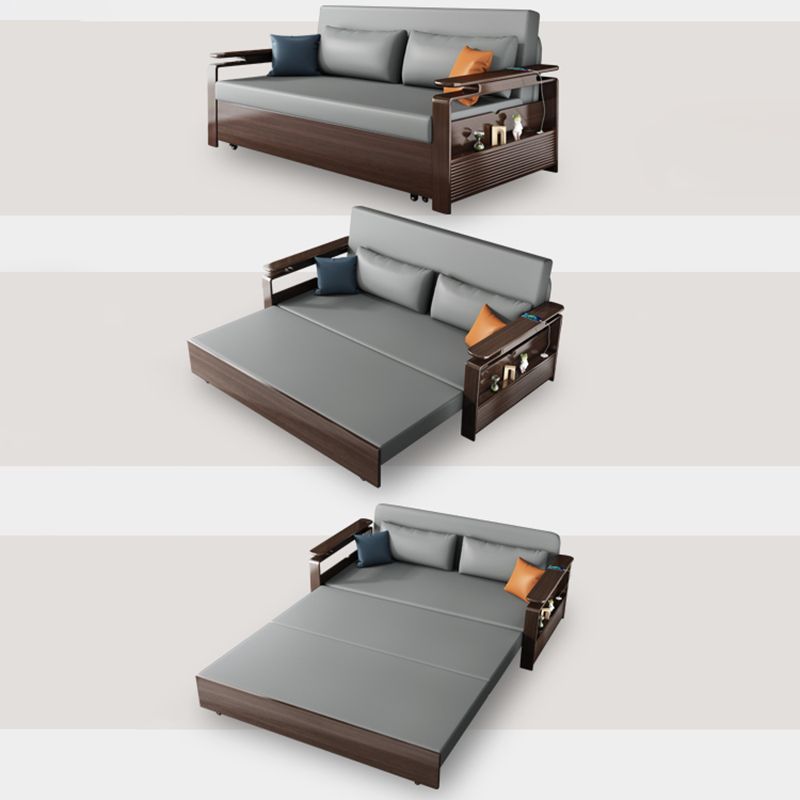 31" Wide Contemporary Sleeper Sofa Futon Gray Storage Sleeper Sofa