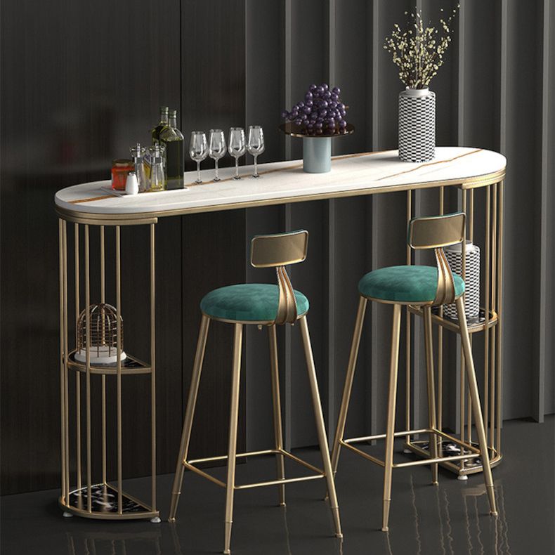 Sintered Stone Bar Table Oval Dining Table for Kitchen Living Room