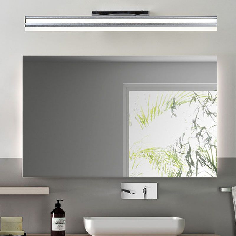 Modern Style Linear Shade Wall Lighting Metal 1 Light Mirror Sconce Lamp