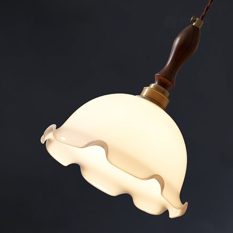 Pendre de style minimalisme moderne Lumière blanche en verre blanc suspendu pour la cuisine