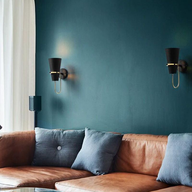 Single Cone Wall Mounted Sconce Modernism Metal Wall Light Sconces