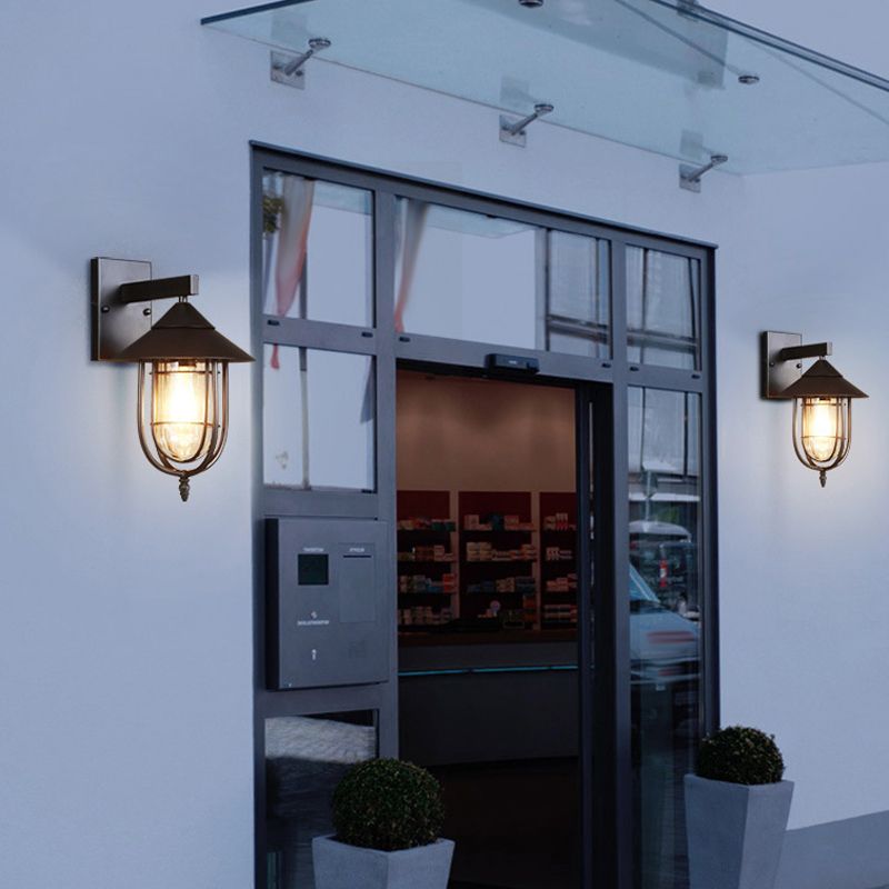 1 Light Geometric Wall Mounted Lamps Industrial Metal Wall Mount Lamp