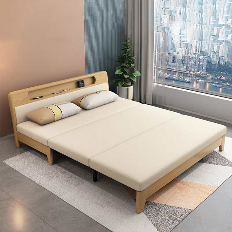 Armless Convertible Sofa Bed with Pillows Seating with Storage