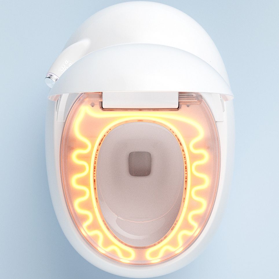 Contemporary One Piece Toilet Concealed Tank Toilet Bowl with Slow Close Seat for Washroom