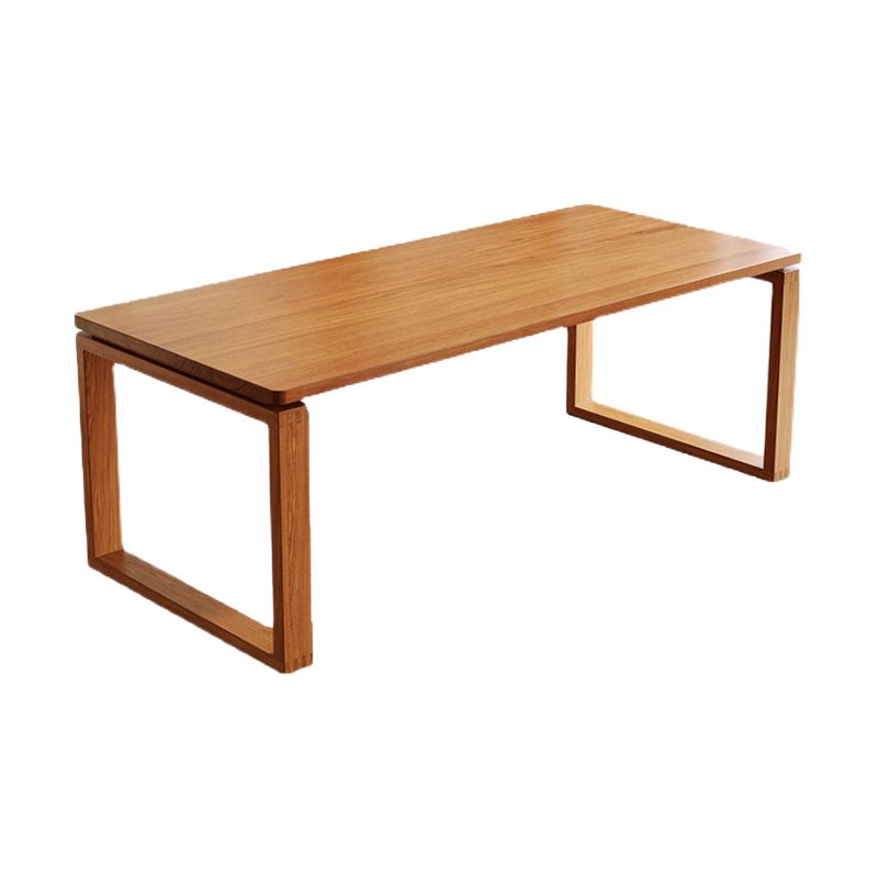 Modern Rectangle Counter Dining Table Trestle Solid Wood Natural Dining Site Table